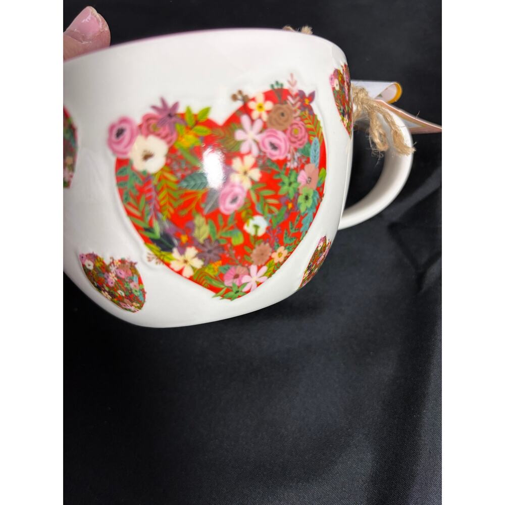 Mia Charro Magenta Coffee Cup Hearts NWT